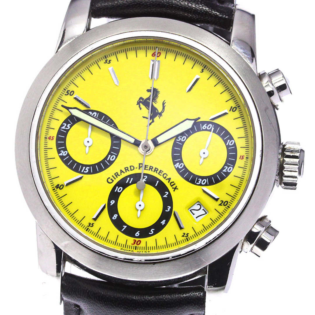 【最安値挑戦】 GIRARD-PERREGAUX - メンズ_730160 自動巻き 8020 デイト クロノグラフ フェラーリ ★保証書付き【GIRARD-PERREGAUX】ジラール・ペルゴ 腕時計(アナログ)