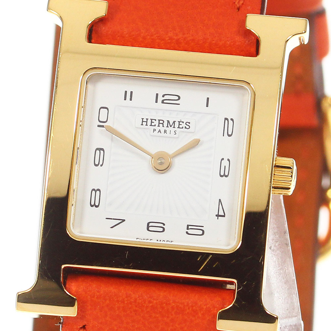 ☆箱・保証書付き【HERMES】エルメス Hウォッチ ドゥブルトゥール HH1 ...