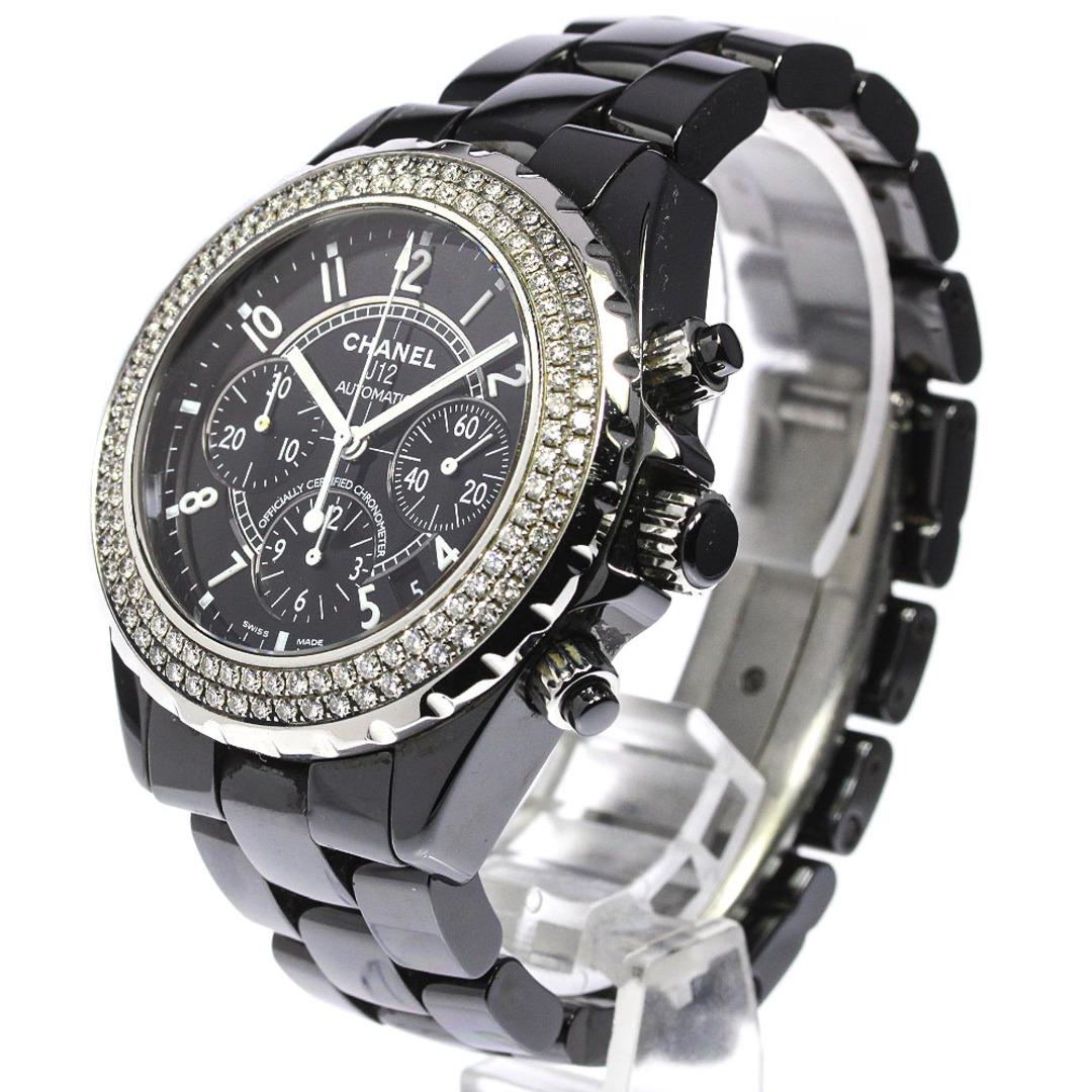 CHANEL(シャネル)の【CHANEL】シャネル J12 黒セラミック クロノグラフ 2重ダイヤベゼル H1009 自動巻き メンズ_730988【ev15】 メンズの時計(腕時計(アナログ))の商品写真