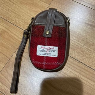 ハリスツイード(Harris Tweed)のハリスツイード 合皮 小物入れ ストラップ付き(ポーチ)