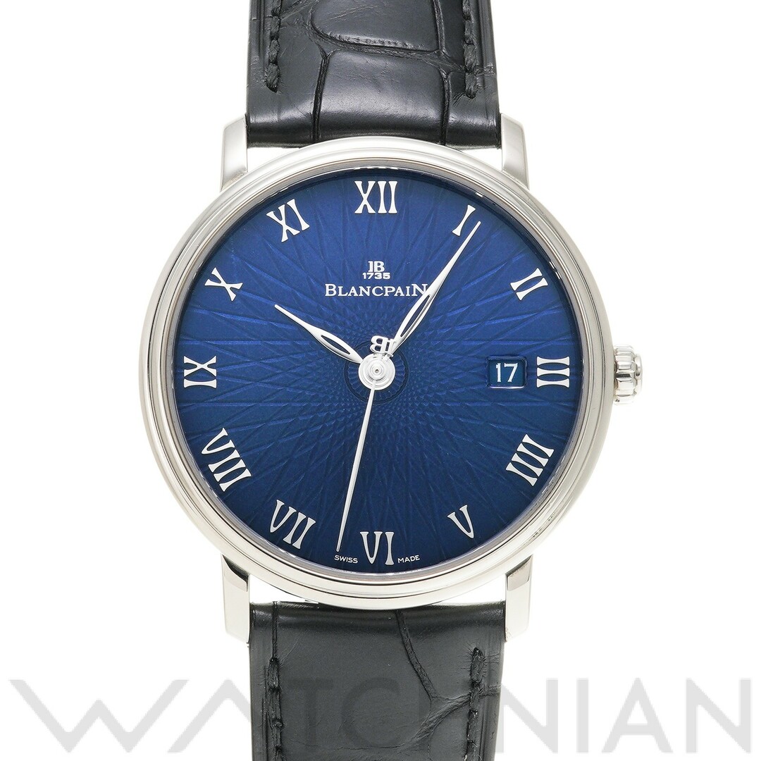 注目ブランドのギフト 文字盤ゴミあり　 中古 - BLANCPAIN ブランパン 腕時計 メンズ ブルー 6223C-1529-55A Blancpain 腕時計(アナログ)