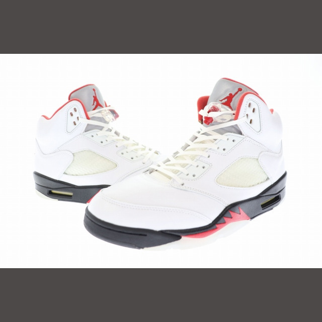 ナイキ NIKE エア ジョーダン 5 レトロ ファイアー レッド 28.5 白