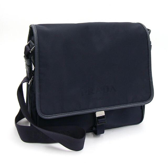 注目 PRADA - プラダ ショルダーバッグ 2VD166 ネイビー レザー