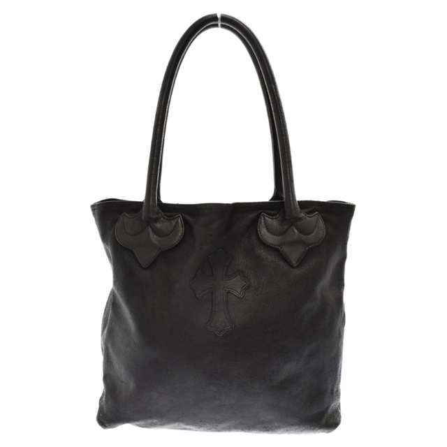 Chrome Hearts(クロムハーツ)のCHROME HEARTS クロムハーツ FS TOTE/FSトート クロスパッチ付きレザートートバッグ ブラック メンズのバッグ(トートバッグ)の商品写真