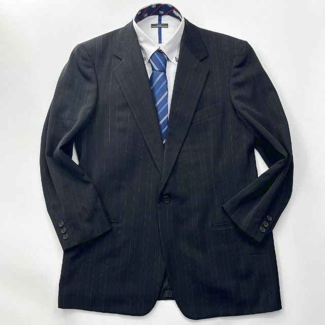 最高級】ジョルジオアルマーニ 黒タグライン シルク ウール スーツ 黒