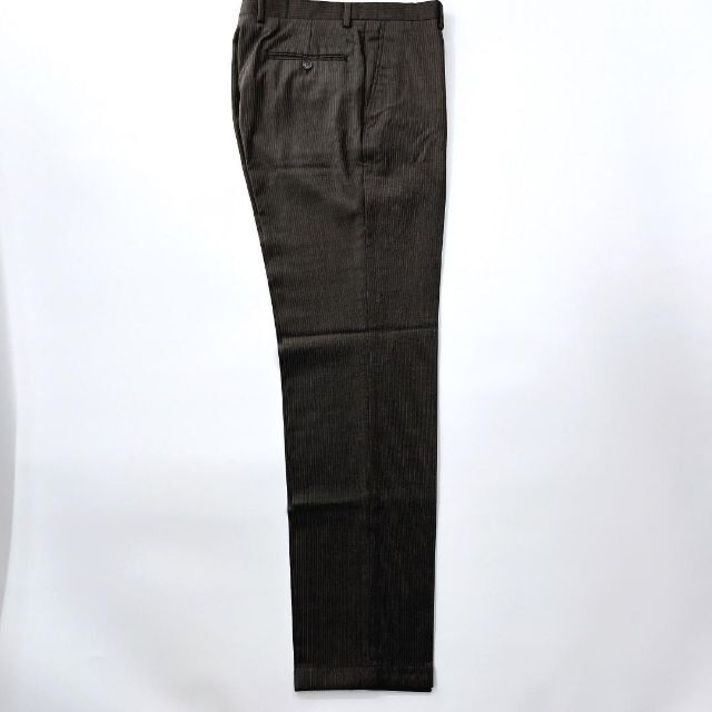 【高級 光沢】Zegna ゼニア セットアップ スーツ ストライプ 茶
