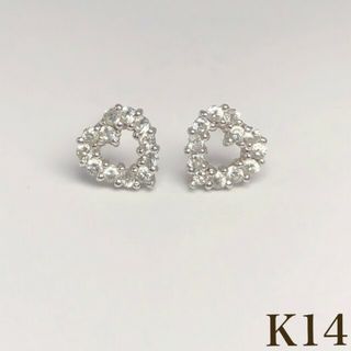 K14 ハート ピアス 14金(ピアス)