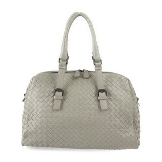 ボッテガヴェネタ(Bottega Veneta)のBOTTEGAVENETA ボッテガヴェネタ イントレチャート プリュッセ ハンドバッグ 283363 レザー   ライトグレー系   ミニボストンバッグ 【本物保証】(ハンドバッグ)