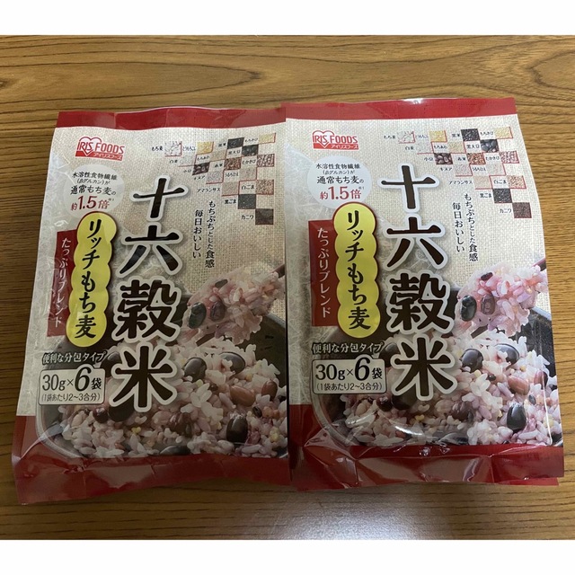 アイリスオーヤマ　通販　個包装　180g(30g×6袋)　雑穀米　リッチもち麦たっぷりブレンド　十六穀米　分包タイプ