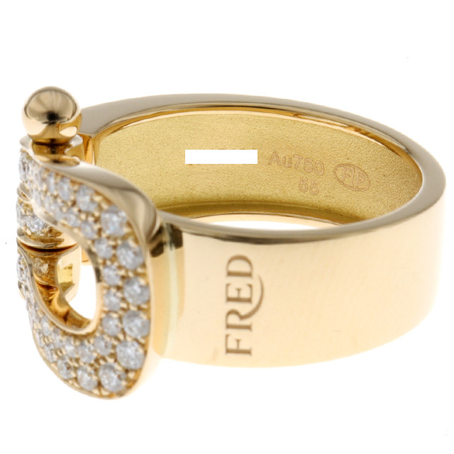 (新品仕上げ済)フレッド FRED フォース10 ダイヤ リング ラージ K18 YG × ダイヤ 約0.49ct 4B0351 指輪 #55 約14.5号 保証書 8726 (新品仕上げ済)フレッド FRED フォース10 ダイヤ リング ラージ K18 YG × ダイヤ 約0.49ct 4B0351 指輪 #55 約14.5号 保証書 8726