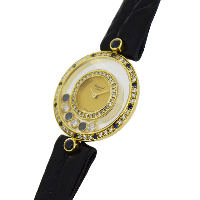 Chopard(ショパール)のK18YG Chopard ショパール  ハッピーダイヤモンド サファイヤ ダイヤ  20/4191-23  レディース 腕時計 レディースのファッション小物(腕時計)の商品写真