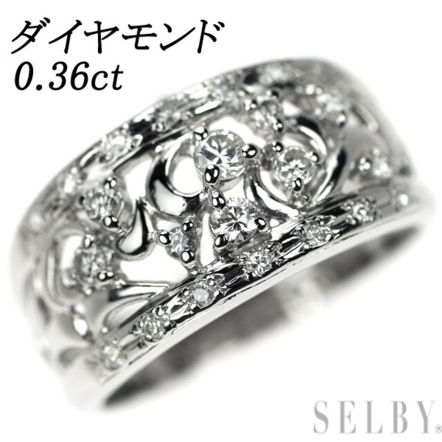 トップ Pt900 ダイヤモンド 0.36ct リング リング(指輪