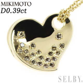ミキモト(MIKIMOTO)のミキモト K18YG ダイヤモンド ペンダントネックレス 0.39ct ハート(ネックレス)