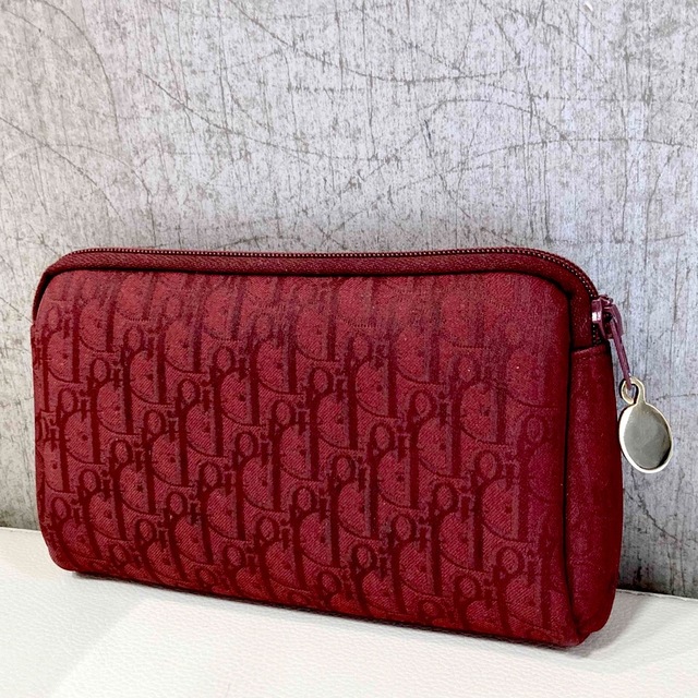 Dior クリスチャンディオール ポーチ 小銭入 トロッター ワインレッド