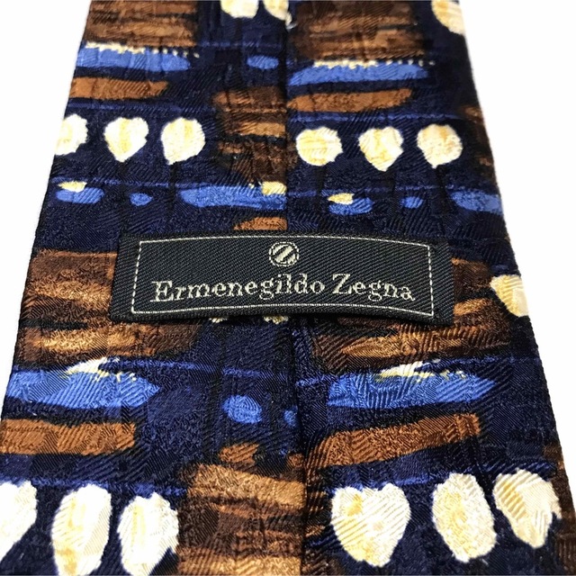 Ermenegildo Zegna(エルメネジルドゼニア)のエルメネジルドゼニア ネイビー/ブラウン シルク ネクタイ メンズのファッション小物(ネクタイ)の商品写真