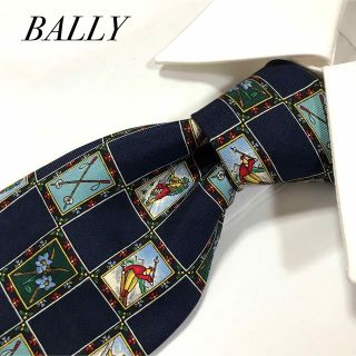 バリー(Bally)のBALLY バリー ネイビー シルク ネクタイ(ネクタイ)