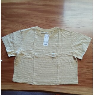 ユニクロ(UNIQLO)のユニクロ　スラブジャージー　ボーダークロップドT (半袖)(Tシャツ(半袖/袖なし))
