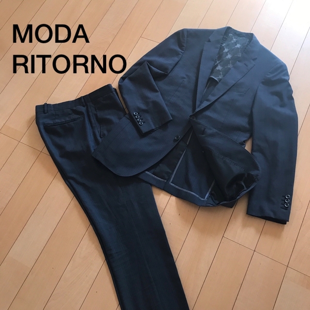 青山(アオヤマ)のMODA RITORNO  スーツセットアップ　ストライプ　YA5 ブルーグレー メンズのスーツ(セットアップ)の商品写真