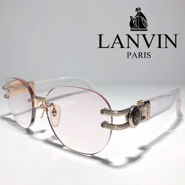 LANVIN(ランバン)の◆ LANVIN ◆ 希少 ヴィンテージクリアフレームツーポイントサングラス レディースのファッション小物(サングラス/メガネ)の商品写真