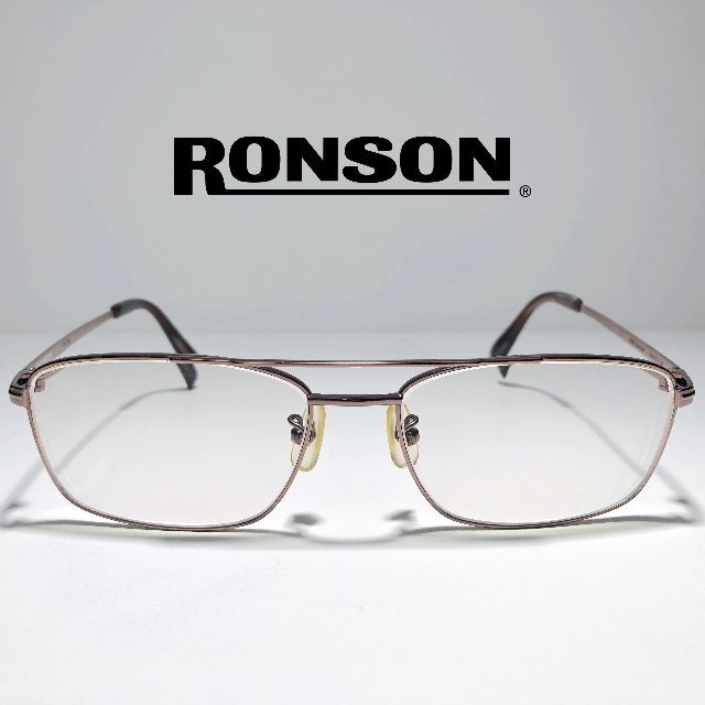 ◆ RONSON ◆ 100%チタン ツーブリッジスクエアメガネフレーム