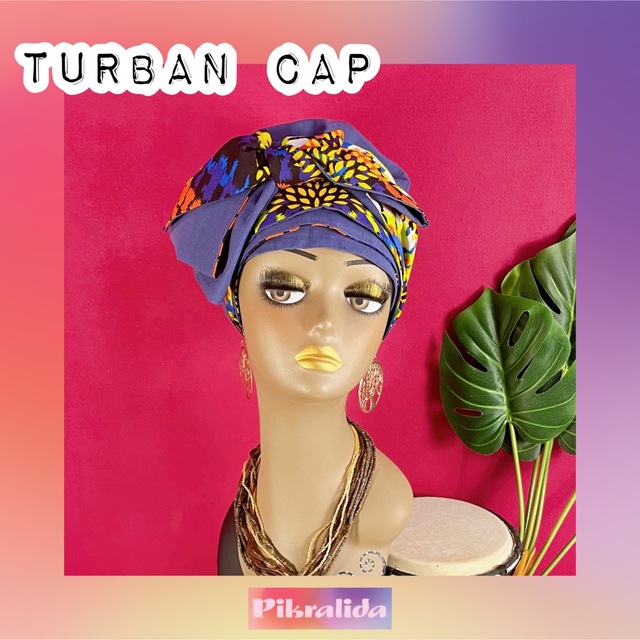 ターバン キャップ アフリカ布 ヘッドラップ | フリマアプリ ラクマ