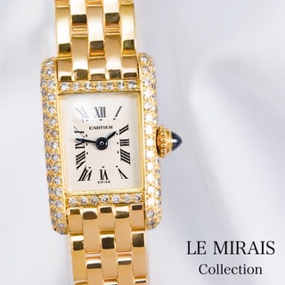 Cartier - 【仕上済】カルティエ タンク ミニ K18 ブレス ダイヤ レディース 腕時計