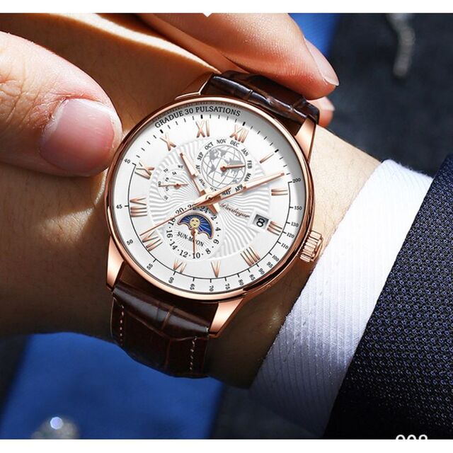 高品質ビジネスベルトメンズクォーツ腕時POEDAGAR メンズの時計(腕時計(アナログ))の商品写真