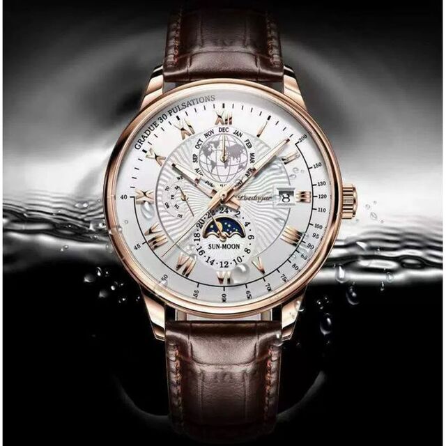 高品質ビジネスベルトメンズクォーツ腕時POEDAGAR メンズの時計(腕時計(アナログ))の商品写真