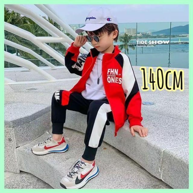 キッズ　セットアップ 男の子 ジャージ セット　韓国　かっこいい　子供　スポーツ キッズ/ベビー/マタニティのキッズ服男の子用(90cm~)(その他)の商品写真