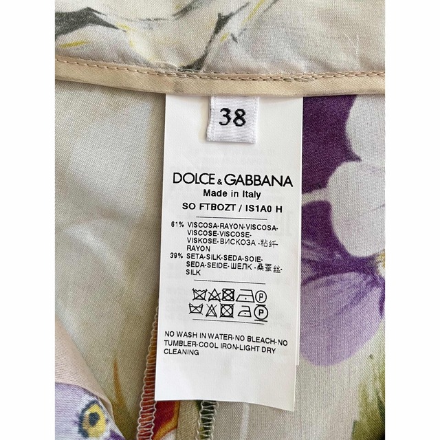 DOLCE & GABBANA フラワープリントショートパンツ シルク ロゴ