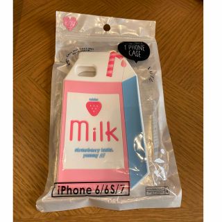 iPhoneケース ガールズトレンド研究所 ダイソー コラボ 牛乳パック いちご(その他)