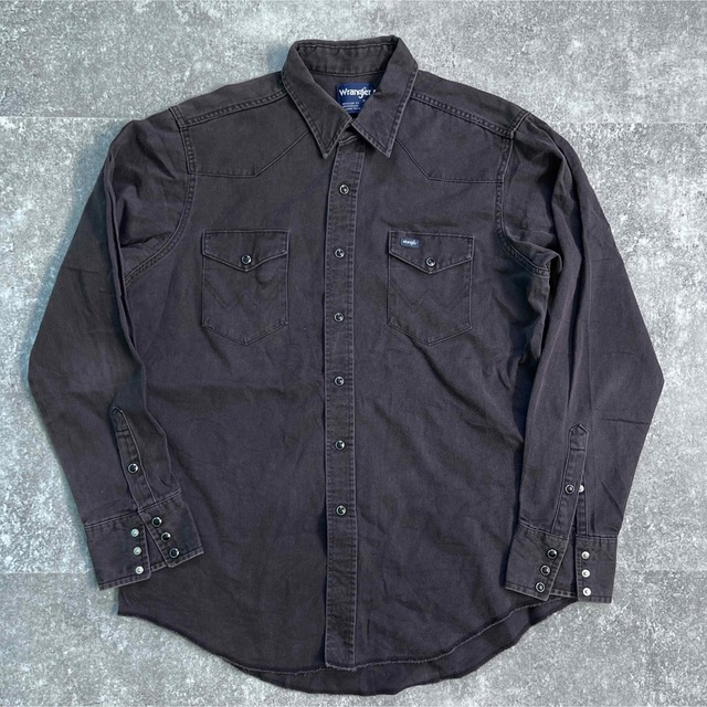 80s  Wrangler ラングラー ブラック ウエスタンシャツ　XLサイズ