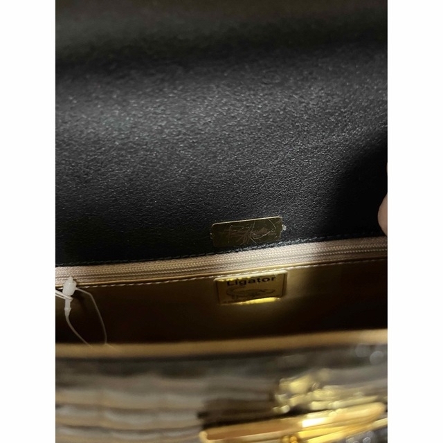 MORABITO(モラビト)のligator シャイニングクロコダイル ブラック ケリー ハンドバッグ レディースのバッグ(ハンドバッグ)の商品写真