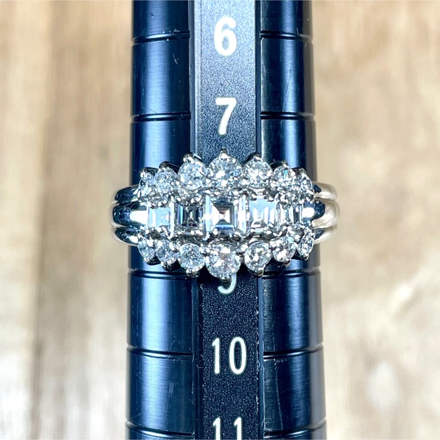 照り・輝き抜群！Pt900 ダイヤ 1.00ct リング 6.71g M1173 レディースのアクセサリー(リング(指輪))の商品写真