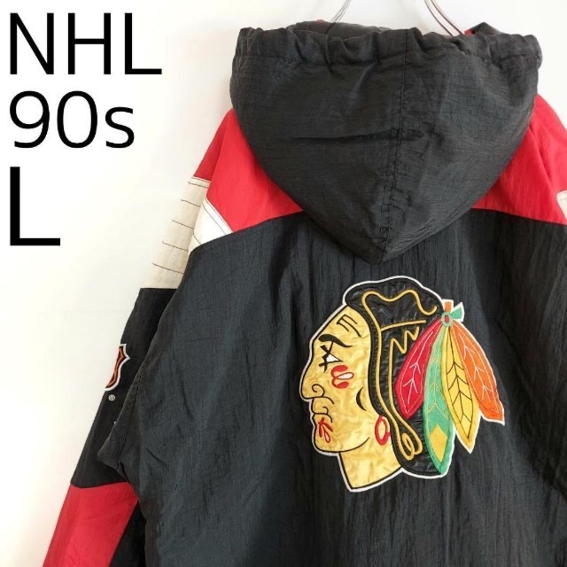 美品 スターター XLジャケット NHL シカゴ ブラックホークス www