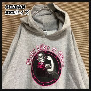 ギルタン(GILDAN)の【ギルダン】パーカー　女性　ファイト　デカプリント　ゆるだぼ　裏起毛　88(パーカー)