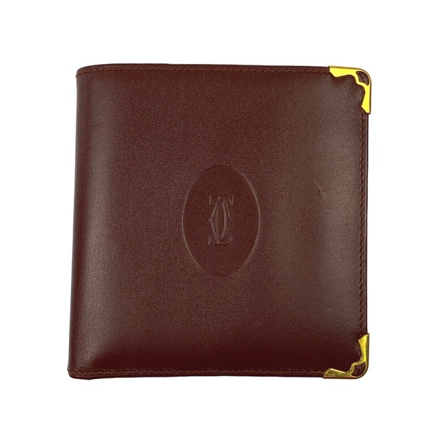 Cartier(カルティエ)の▽▽Cartier カルティエ マストライン 二つ折り財布　ミニ財布  ボルドー メンズのファッション小物(折り財布)の商品写真