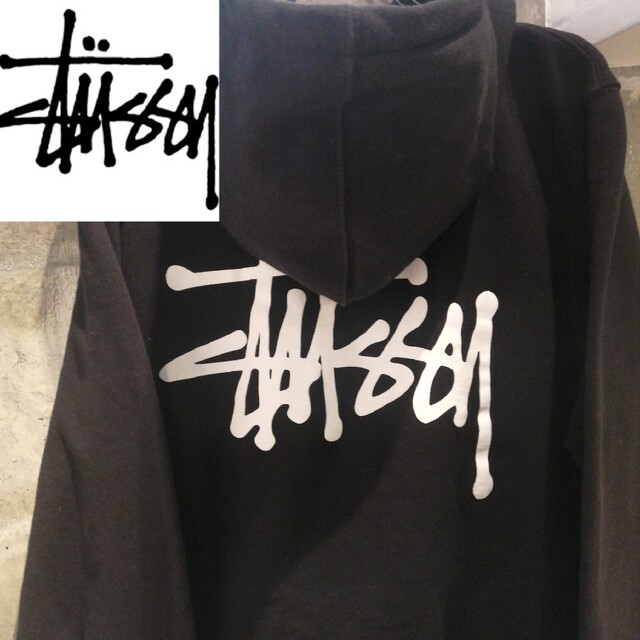 【新作タグ　ゆるだぼ】STUSSY ステューシー　センター　両面ロゴ　パーカー