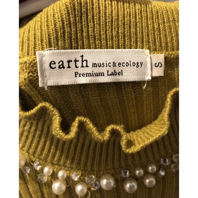 earth music & ecology(アースミュージックアンドエコロジー)の【アース ミュージック＆エコロジー 】フリルネックビジューニットプルオーバー レディースのトップス(カットソー(長袖/七分))の商品写真