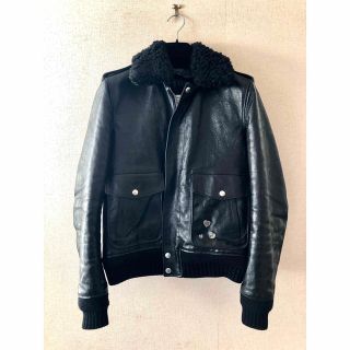 サンローラン(Saint Laurent)のSaintLaurent サンローランムートンA2ジャケットライダース(ライダースジャケット)