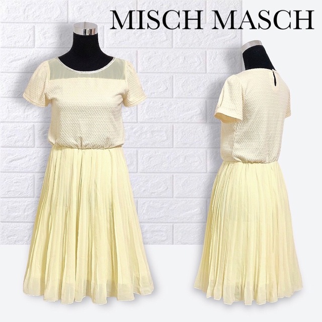 MISCH MASCH(ミッシュマッシュ)のミッシュマッシュ ビーズ プリーツ シフォン ワンピース レディースのワンピース(ひざ丈ワンピース)の商品写真