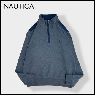 ノーティカ(NAUTICA)の【NAUTICA】刺繍 バックロゴ ハーフジップ ワンポイント スウェット 古着(スウェット)