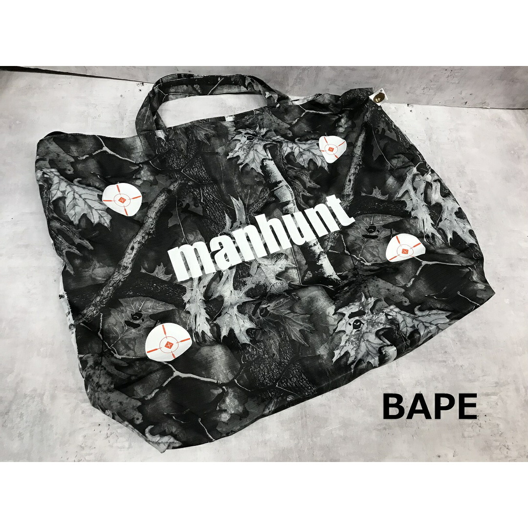 A BATHING APE   BAPE MANHUNT FOREST CAMO 2WAY トート ベイプ カモ