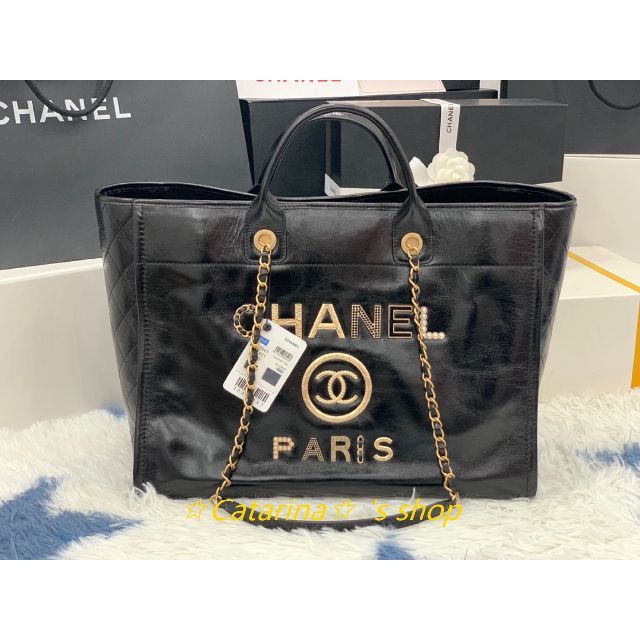 バッグ】CHANEL シャネル PST マトラッセ ココマーク チェーン トート