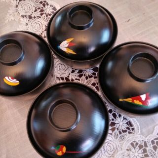 蓋付き椀　４個セット(食器)