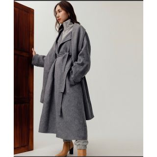 ランデブー(RANDEBOO)の美品　randeboo Muffler docking wool coat(ロングコート)