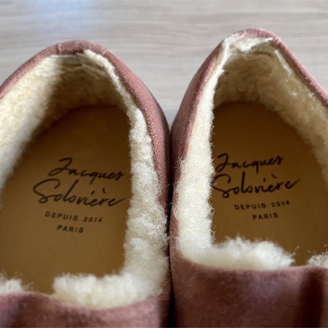 SOLOVIERE（ソロヴィエール）ムートンスリッポン ピンク レディースの靴/シューズ(ローファー/革靴)の商品写真