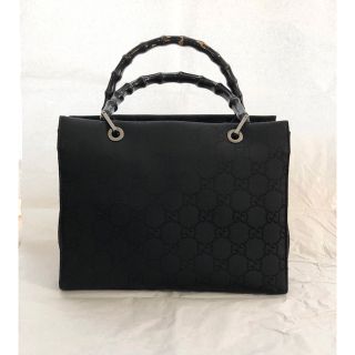 グッチ(Gucci)のGUCCI バンブー ブラック ハンドバッグ(ハンドバッグ)