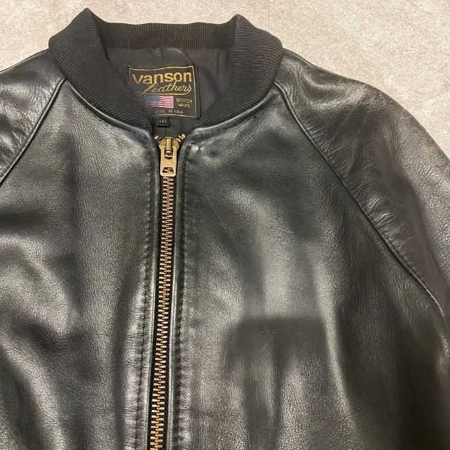VANSON バンソン レザー ボンバージャケット ブルゾン ブラック