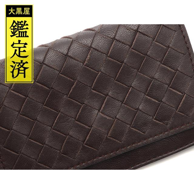 Bottega Veneta(ボッテガヴェネタ)のボテッガ・ヴェネタ　イントレチャート　名刺入れ　ダークブラウン　レザー【433】 メンズのファッション小物(名刺入れ/定期入れ)の商品写真